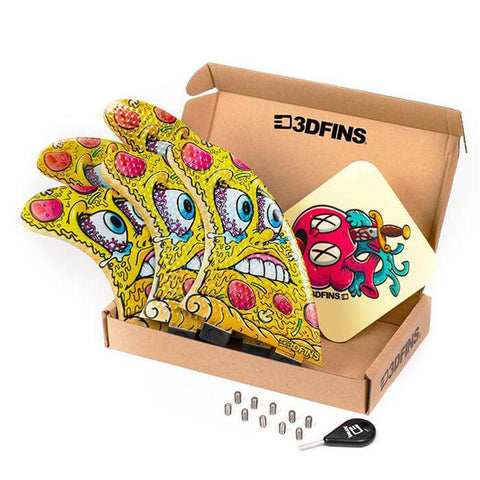 3D Fins - 5 Fin Medium - Pizza (FCS-I / Futures) - Bob Gnarly Surf