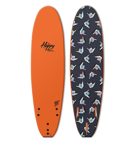 7'0 Slab Shaka Orange Soft Top Surfboard - Bob Gnarly Surf