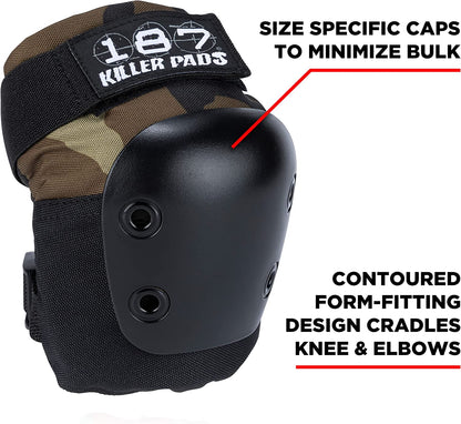 187 Killer Pads Junior Six Pack Combo Pad Set Camo Skate Accessory 187 Killer Pads