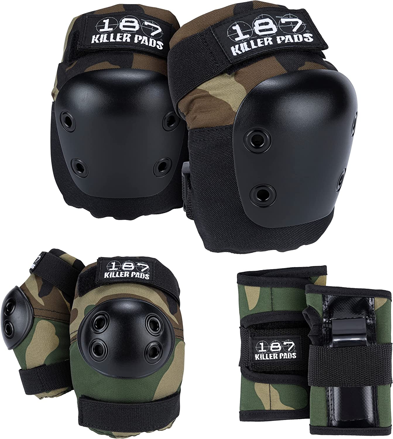 187 Killer Pads Junior Six Pack Combo Pad Set Camo Skate Accessory 187 Killer Pads