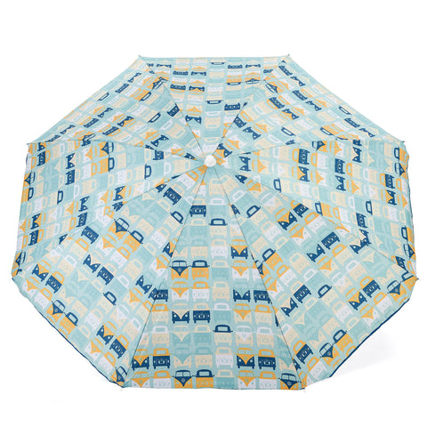 VW Blue Beach Parasol Volkswagen Officially Licensed-Bob Gnarly Surf