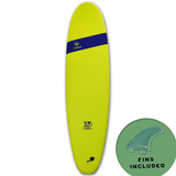 Mobyk 7'0 Classic Long Softboard - Electric Lemon - Bob Gnarly Surf