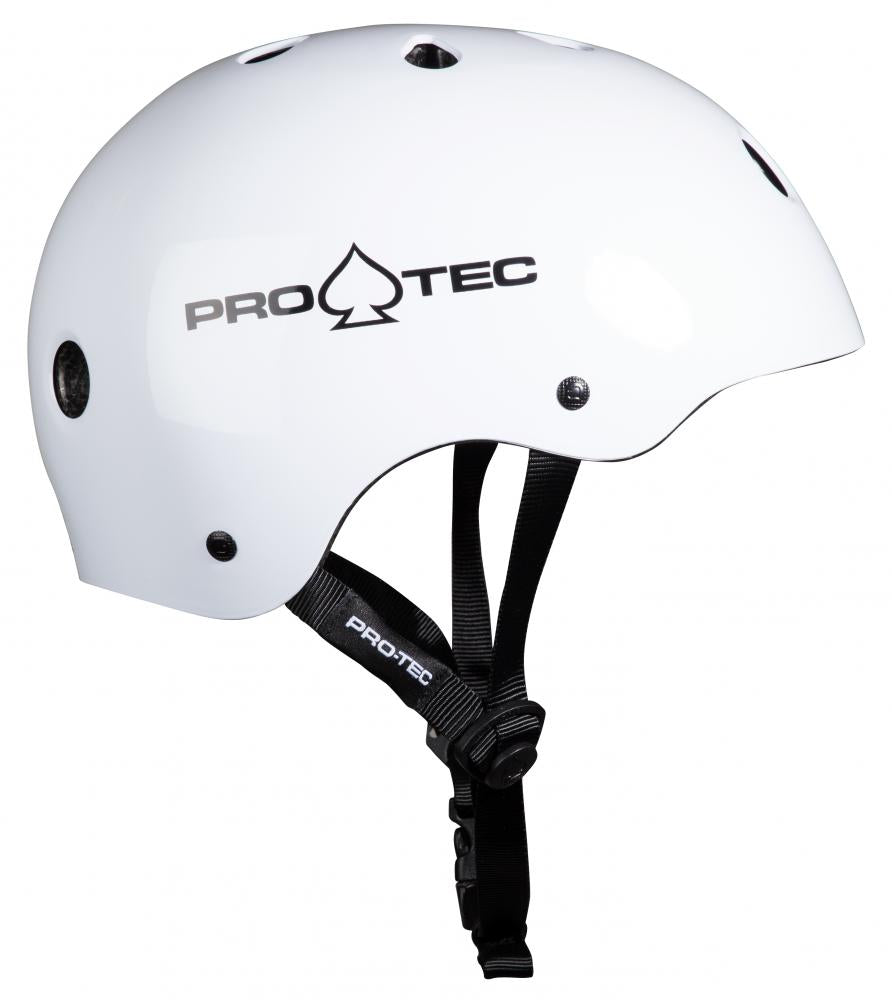 Pro-Tec Adult Skate Helmet Classic Gloss White Helmet Pro Tec