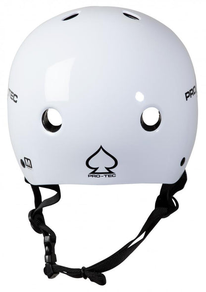Pro-Tec Adult Skate Helmet Classic Gloss White Helmet Pro Tec