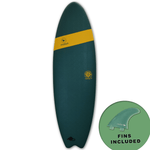 Mobyk Quad Fish 6'0 Softtop Surfboard Mallard Green