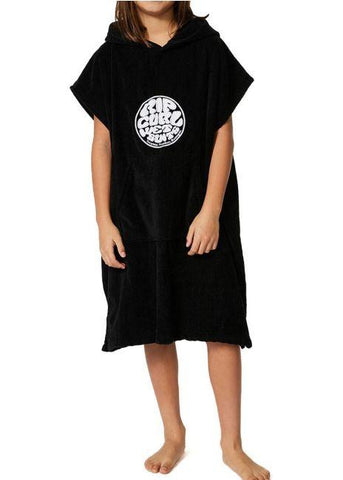 Rip Curl Icons Kid's Hooded Towel Robe Black