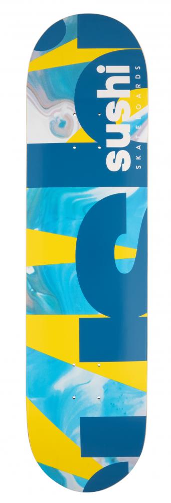 Sushi Deck Spectrum Logo Yellow/Teal 32" x 8" - Bob Gnarly Surf