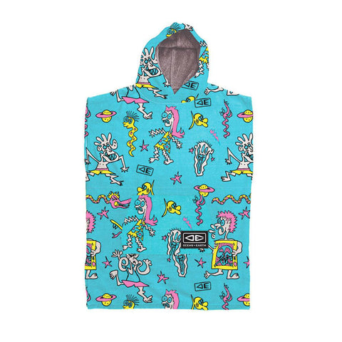 Ocean & Earth Youth Hooded Poncho Irvine Print