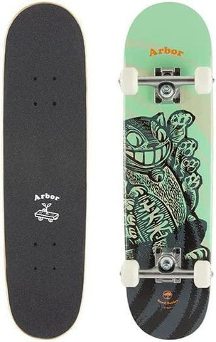 Arbor Seed 7.25" Woodcut Complete Skateboard Green - Bob Gnarly Surf