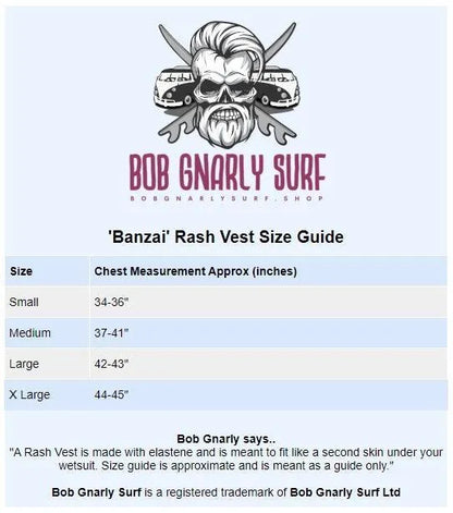 Banzai Black Raglan Rash Vest - Bob Gnarly Surf