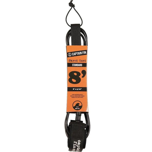 Captain Fin Co Shred Cord 8'0 Surfboard Leash Surf Leash Captain Fin Co 8'0 Black