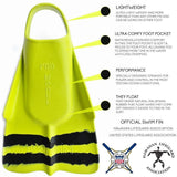 DaFin Swim Fins - Slyde - Yellow & Black - Bob Gnarly Surf