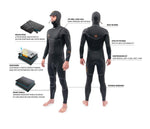 Dakine Mens Cyclone Zip Free Hooded Wetsuit 5/4mm (Black) - Bob Gnarly Surf