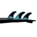 Futures R6 Blackstix Thruster Fin Set Size Medium Rake Template - Bob Gnarly Surf