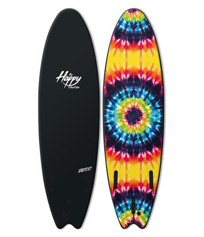 Happy Surf Co 6'6 Stingray Trippin Black Soft Top Surfboard - Bob Gnarly Surf