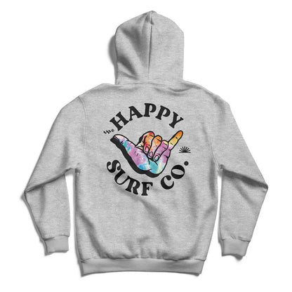Happy Surf Co Shaka EMB Hoodie Grey - Bob Gnarly Surf