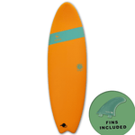 Mobyk Quad Fish 6'0 Softtop Surfboard Pilsner Orange - Bob Gnarly Surf