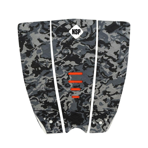 NSP 3 Piece Recycled Traction Tail Pad Grey Camo - Bob Gnarly Surf