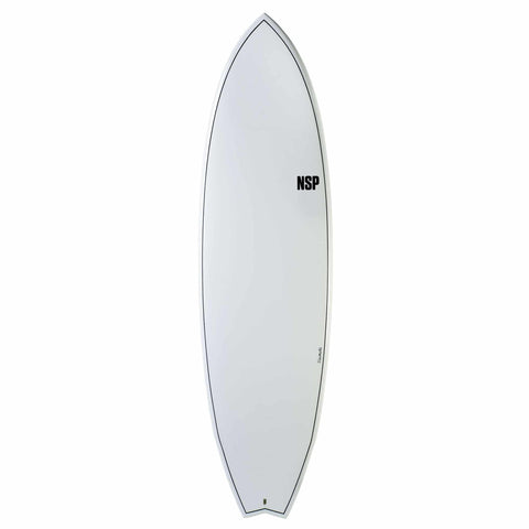 NSP 7'2 Elements Fish FTU White Surfboard - Bob Gnarly Surf