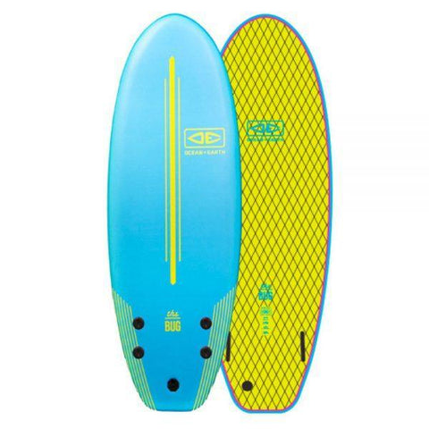 Ocean & Earth 4'8" Bug Twin Fin Soft Surfboard Blue - Bob Gnarly Surf