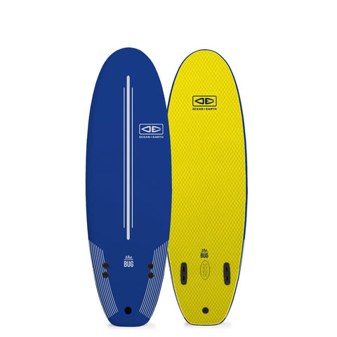 Ocean & Earth 5 Ft 2 Bug Twin Fin Soft Surfboard Navy Blue - Bob Gnarly Surf