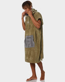 Ocean & Earth Daybreak Hooded Robe Poncho Olive - Bob Gnarly Surf