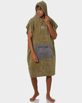 Ocean & Earth Daybreak Hooded Robe Poncho Olive - Bob Gnarly Surf