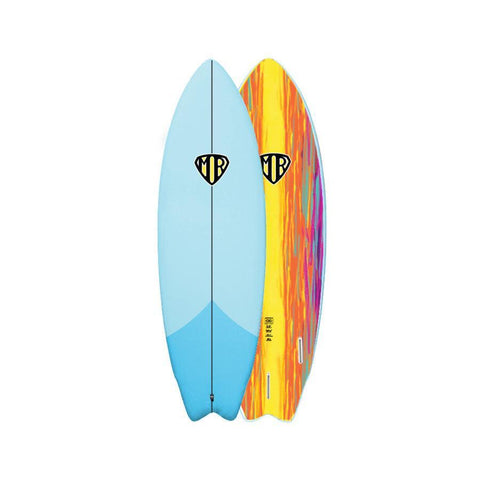 Ocean & Earth MR 6'0 Epoxy Soft Super Twin Fin Surfboard Blue - Bob Gnarly Surf