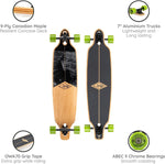 Osprey 39" Twin Tip Longboard Complete Skateboard - Cavity - Bob Gnarly Surf