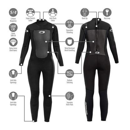 Osprey Origin Womens 5/4 Wetsuit Black - Bob Gnarly Surf