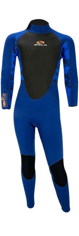Sola Kids Storm Back Zip 3/2mm Fullsuit Wetsuit Blue Camo - Bob Gnarly Surf