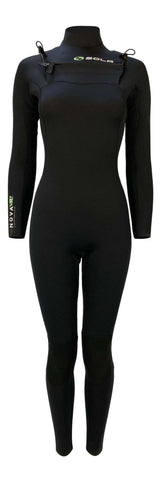 Sola Nova Womens 5/4mm Chest Zip Wetsuit Black - Bob Gnarly Surf