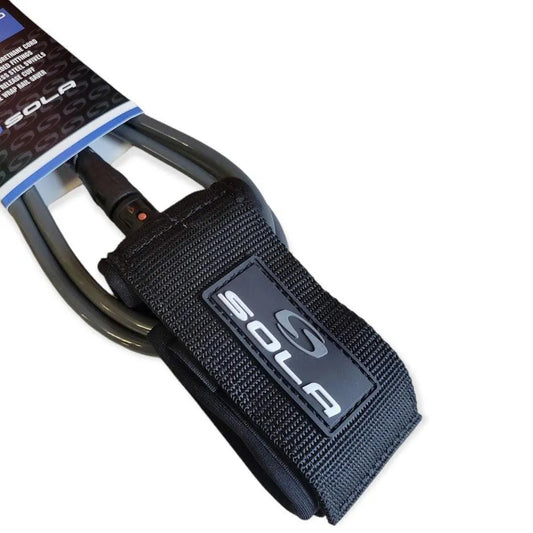 Surf Leash 9' 7mm Cord Grey - Bob Gnarly Surf