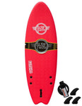 Surfworx Banshee Hybrid kids soft surfboard 5ft 6 - Red - Bob Gnarly Surf