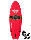 Surfworx Banshee Hybrid kids soft surfboard 5ft 6 - Red - Bob Gnarly Surf