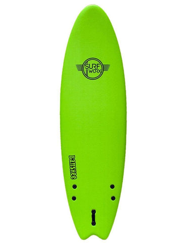 Surfworx Banshee Hybrid Soft Surfboard 6ft 6 - Apple Green - Bob Gnarly Surf