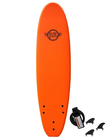 Surfworx Base Mini Mal soft surfboard 7ft 6 - Orange