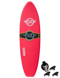 Surfworx Hellcat Mini Mal soft surfboard 6ft 0 - Red