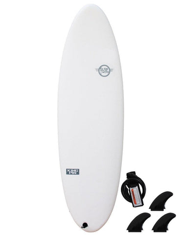 Surfworx Pro-line King Pin Hybrid soft surfboard 6ft 4 - White - Bob Gnarly Surf