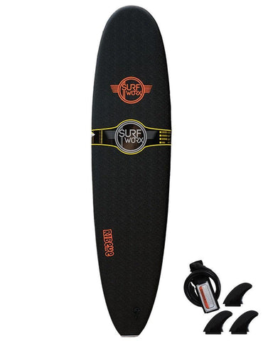Surfworx Ribeye Mini Mal soft surfboard 7ft 0 - Black - Bob Gnarly Surf