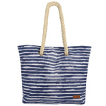 Tamri Canvas Beach Bag Navy Blue Stripe - Bob Gnarly Surf