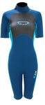 TWF XT3 Ladies 3mm Shortie Wetsuit Blue - Bob Gnarly Surf