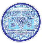 Volkswagen Round Beach Towel Picnic Blanket - Bob Gnarly Surf