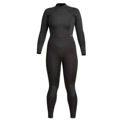 Xcel 4/3 Womens Axis Back Zip Wetsuit Black Flower - Bob Gnarly Surf